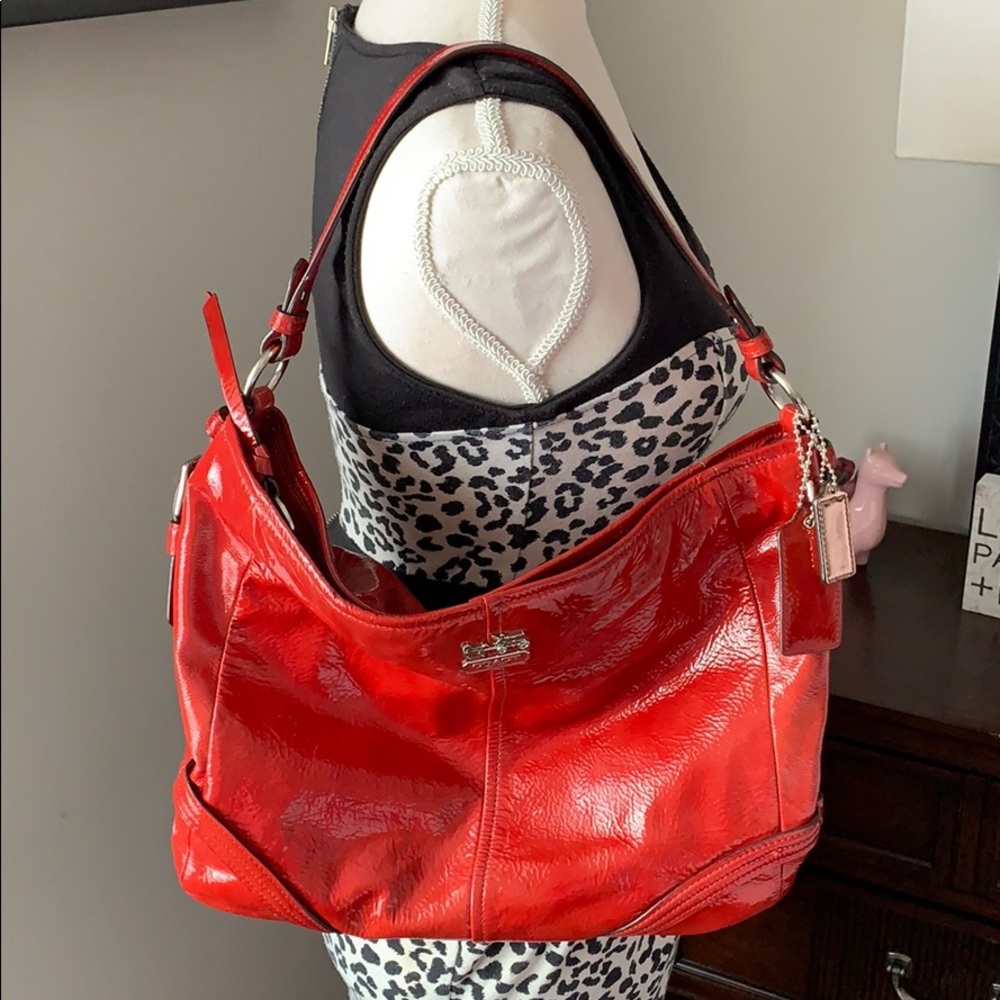 Coach shiny red beautiful bag🤗🥰